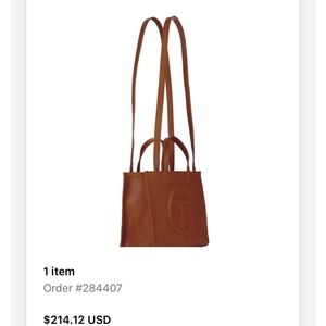 Telfar Brown Leather Tote Bag